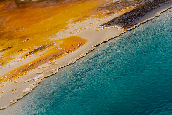 Brim of a thermal springs next to Yellowstone Lake.