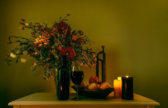A still life image using a couple non-traditional elements.