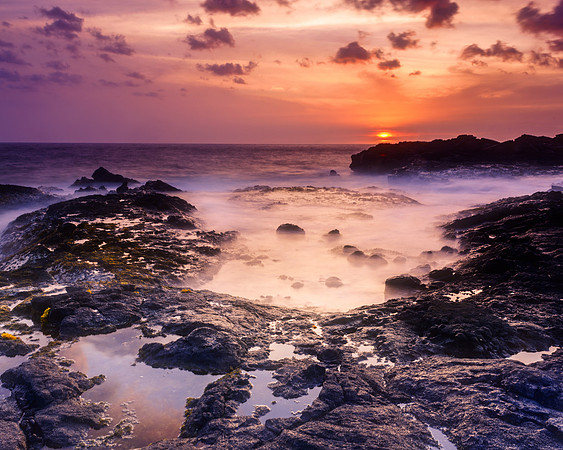 Looking toward Maui from the big island of Hawaii at sunset.