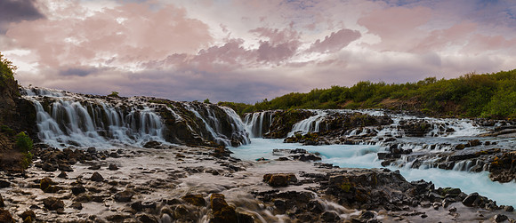 Bruarfoss, Iceland in early evening.