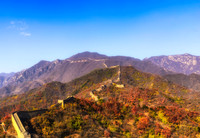 Looking west down the Great Wall of China during Autumn 2017.