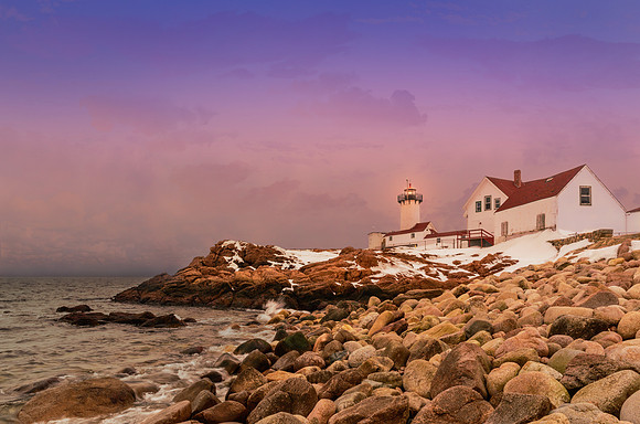 The Eastern Point Lighthouse just south of Rockport, Massachusetts.