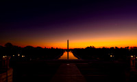 Looking across the reflecting pool to the Washington Monument from the Lincoln Memorial.