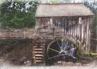 An old grist mill preserved inside of Great Smoky Mountains National Park.